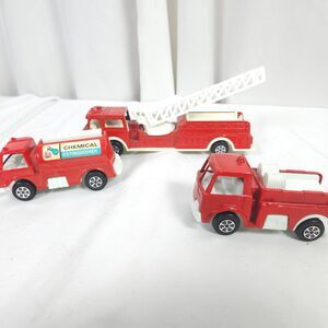 Vintage Tootsie Toy Car Lot Fire Trucks Chemical Extinguisher